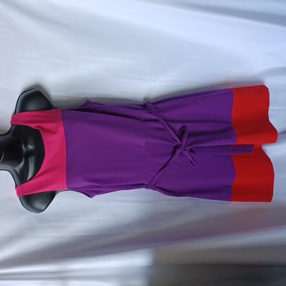 Elle Pink, Purple, and Red Colorblock Dress - Picture 1 of 9